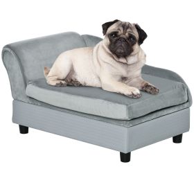 PawHut Luxury Dog Bed for Small Dogs, Hidden Storage, Soft Foam Couch, Modern Pet Furniture, Gray