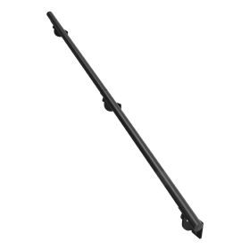 6ft Wall Mounted Stair Handrail Black Aluminum Indoor Outdoor Railing