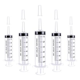 5Packs 60ml Syringe For Industrial, Scientific, Measuring, Watering, Pet Feeding, Liquid Refilling And Dispensing (Option: 5pcs)