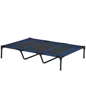 48" X 36" X 9" Elevated Pet Bed with Carrying Bag, Dark Blue (Option: Blue)