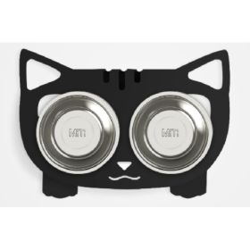 Anti-falling Cat Dog Feeding Water Bowl (Option: Black-Style2)