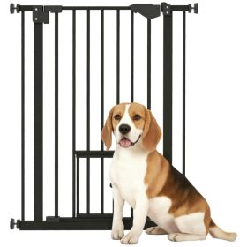 36" Easy Open Indoor Dog Gates for Doorways, House, Stair - Black (Option: Black)