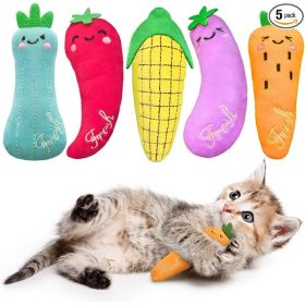5-Piece Cute Vegetable-Shaped Catnip Toys For Indoor Cats And Kittens (Option: Multicolor)