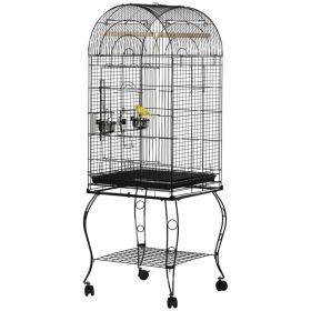 60" Large Bird Cage with Openable Top for Cockatie, Sun Conure (Option: Black)