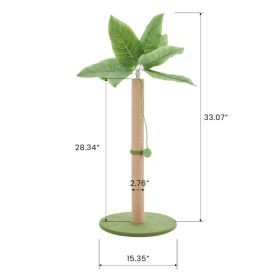 Cat Scratching Post, 33 Cat Scratcher Tall Scratching Posts With Dangling Ball For Indoor Cats (Option: Green)