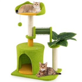 Cat Tree - 22LBS Capacity, Palm Tree Design with Self-Groomer & Scratching Posts (Option: Default title)